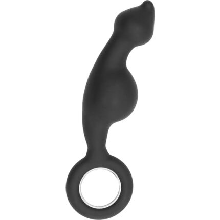 NO. 62 - DILDO ANAL CON ANILLOS DE METAL - NEGRO - 001