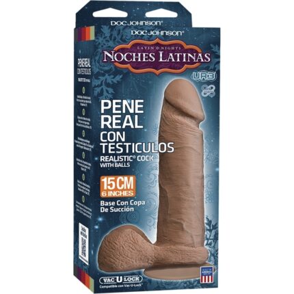 NOCHES LATINAS - PENE REALISTICO CON TESTICULOS - 15 CM - 002