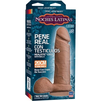 NOCHES LATINAS - PENE REALISTICO CON TESTICULOS - 20 CM - 002