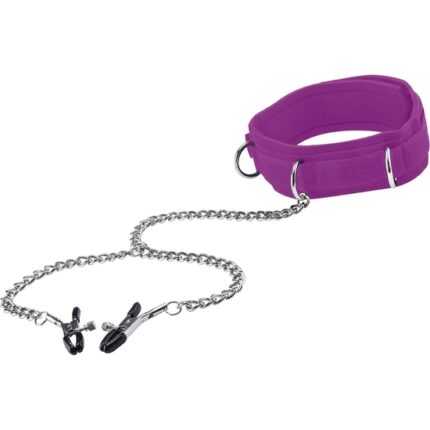 OUCH COLLAR CON PINZAS PARA PEZONES MORADO - 002