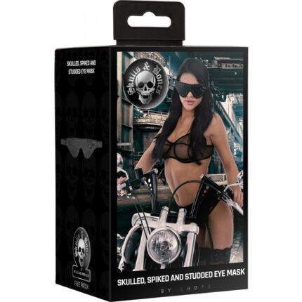 OUCH! SKULLS AND BONES MÁSCARA BONDAGE OPACA - NEGRO - 002