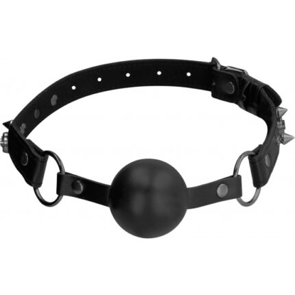OUCH! SKULLS AND BONES MORDAZA CON BOLA DE SILICONA - NEGRO - 001