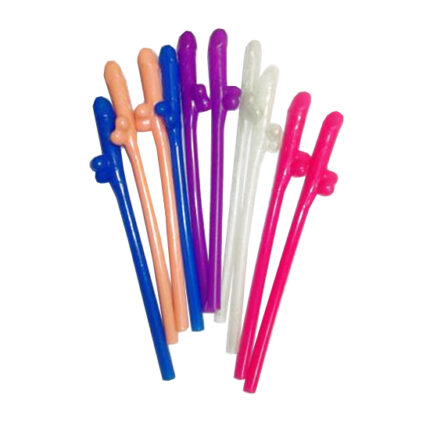 PAJITAS CON PENES 10 UDS COLORES - 001