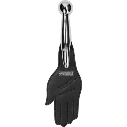 PALETA MANO DE METAL Y CUERO - NEGRO - 001