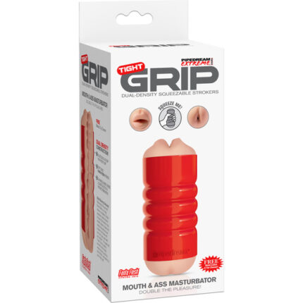 PDX TIGHT GRIP MASTURBADOR MASCULINO BOCA / ANO ROJO - 002