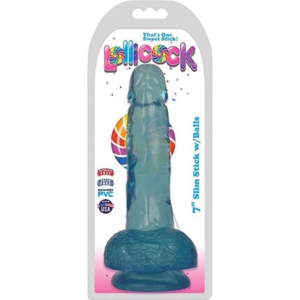 PENE 17CM CON TESTICULLOS CHERRY ICE - AZUL - 002