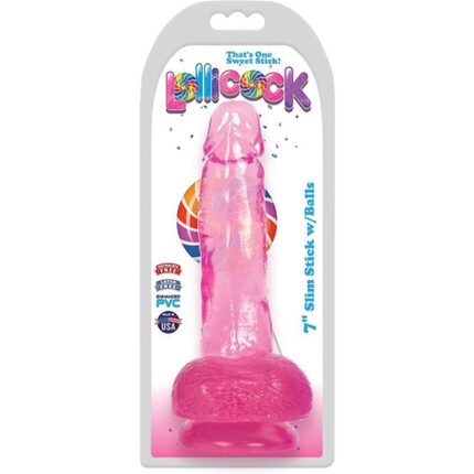 PENE 17CM CON TESTICULLOS CHERRY ICE - ROSA - 002
