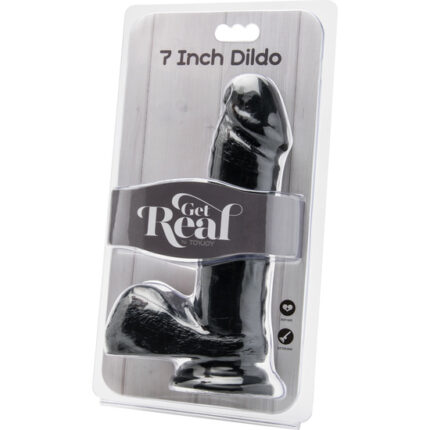 PENE 18CM CON TESTICULOS NEGRO - 002