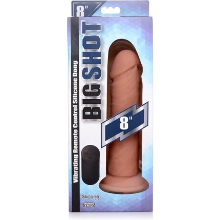 PENE 20 CM  SILICONA CONTROL REMOTO VIBRANTE  - FLESH - 002