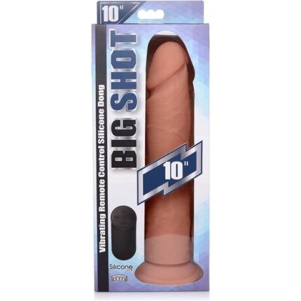 PENE 25 CM  SILICONA CONTROL REMOTO VIBRANTE  - FLESH - 002