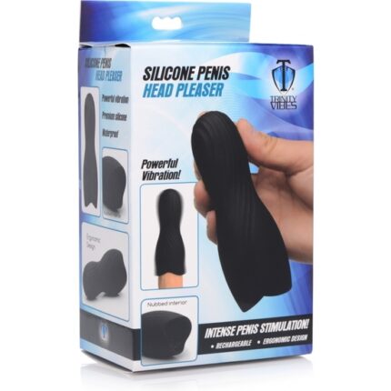 PENE DE SILICONA HEAD PLEASER - NEGRO - 002