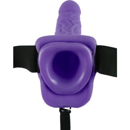 PENE REALÍSTICO CON ARNÉS 19 CM MORADO - 002