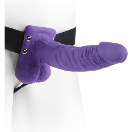 PENE REALÍSTICO CON ARNÉS 19 CM MORADO - 001