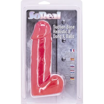 PENE REALISTICO CON TESTICULOS - 20CM - ROJO - 002