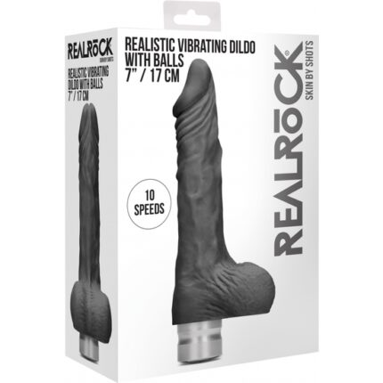 PENE REALÍSTICO CON VIBRACIÓN 17CM - NEGRO - 002