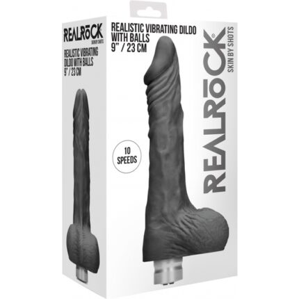 PENE REALÍSTICO CON VIBRACIÓN 23CM - NEGRO - 002