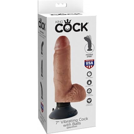 PENE VIBRADOR CON TESTÍCULOS 18CM - MULATO - 002