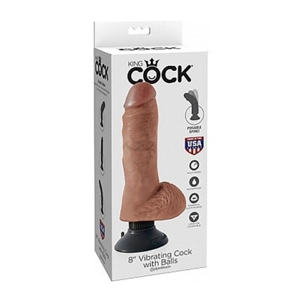 PENE VIBRADOR CON TESTÍCULOS 20CM - MULATO - 002