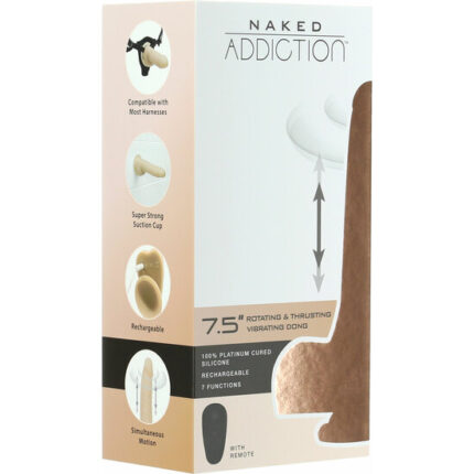 PENE VIBRADOR REALISTICO GIRATORIO Y EMPUJE - CLARO - 002