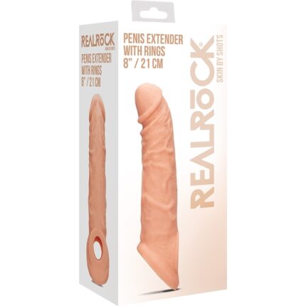 PENIS EXTENDER WITH RINGS 21 CM FLESH - 002