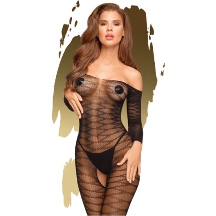 PENTHOUSE DREAMY DIVA - BODY DE MALLA TRANSPARENTE - NEGRO - 001