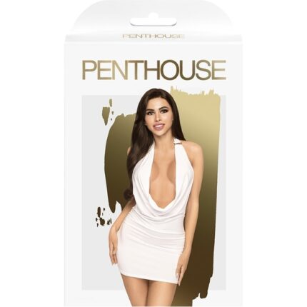 PENTHOUSE HEART ROB - MINIVESTIDO CON CUELLO VUELTO - BLANCO - 002