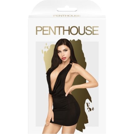 PENTHOUSE HEART ROB - MINIVESTIDO CON CUELLO VUELTO - NEGRO - 002