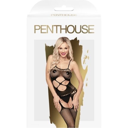 PENTHOUSE HOT NIGHTFALL - BODY DE MALLA GEOMÉTRICA - NEGRO - 002