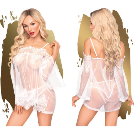 PENTHOUSE LIP SMACKER - CAMISÓN CON TANGA - BLANCO - 001