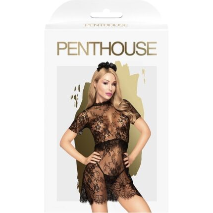 PENTHOUSE POISON COOKIE - VESTIDO DE ENCAJE FLORAL - NEGRO - 002