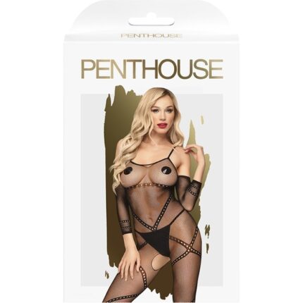 PENTHOUSE UNDER ARREST - BODY TRANSPARENTE CRUZADO - NEGRO - 002