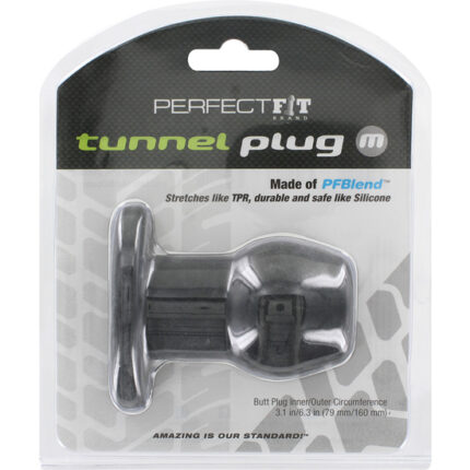 PERFECT FIT PLUG TUNNEL SILICONA NEGRO M - 002