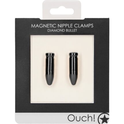PINZAS MAGNÉTICAS PARA PEZONES - DIAMOND BULLET - BLACK - 002