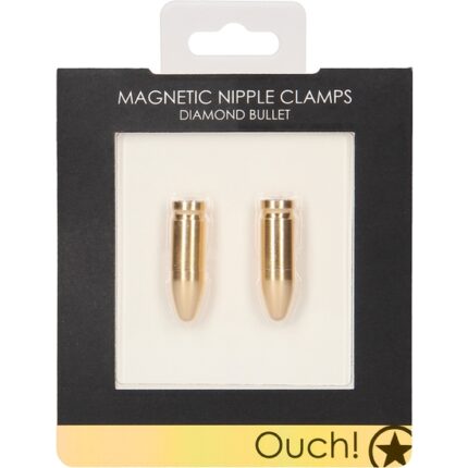 PINZAS MAGNÉTICAS PARA PEZONES - DIAMOND BULLET - GOLD - 002