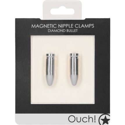 PINZAS MAGNÉTICAS PARA PEZONES - DIAMOND BULLET - SILVER - 002