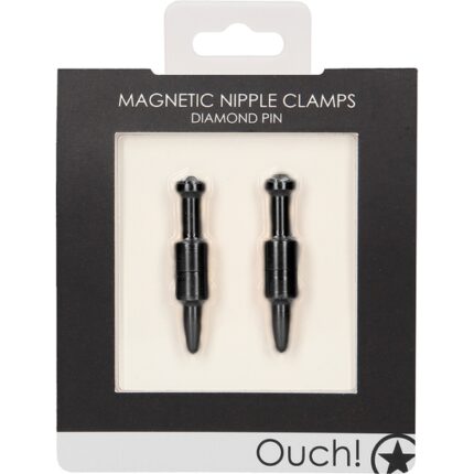 PINZAS MAGNÉTICAS PARA PEZONES - PASADOR DE DIAMANTE - BLACK - 002
