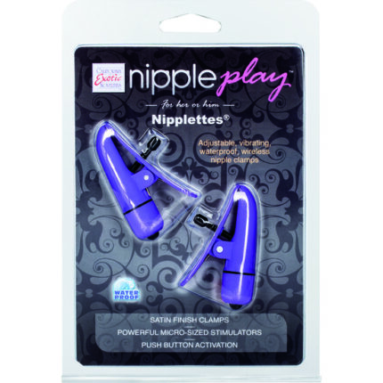 PINZAS PARA PEZONES CON VIBRADOR MORADO - 002