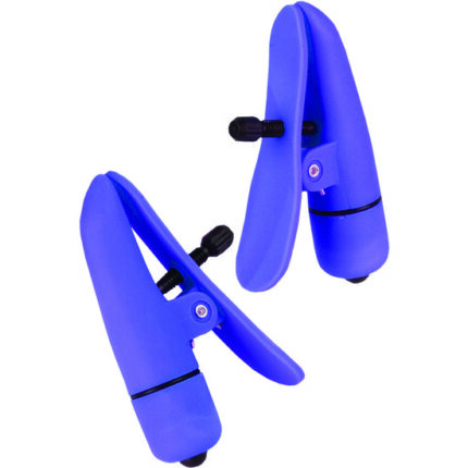 PINZAS PARA PEZONES CON VIBRADOR MORADO - 001