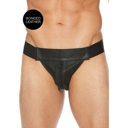 PLAIN FRONT WITH ZIP JOCK - NEGRO - 001