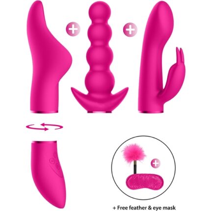 PLEASURE KIT 6 VIBRANDE CLITORIS - ROSA - 001