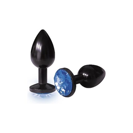 PLUG ACERO INOX ANODIZADO CON PERLA DE COLOR AZUL - 001
