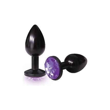 PLUG ACERO INOX ANODIZADO CON PERLA DE COLOR MORADO - 001