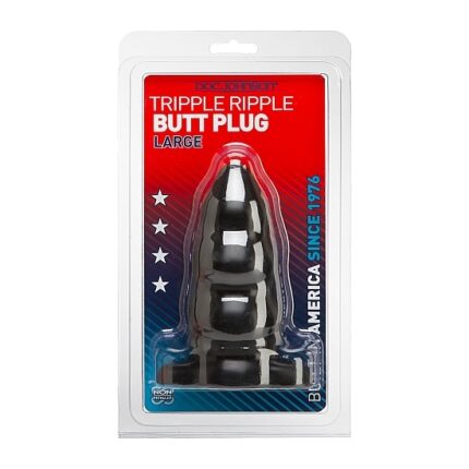 PLUG ANAL CON ONDULACIONES GRANDE NEGRO - 002