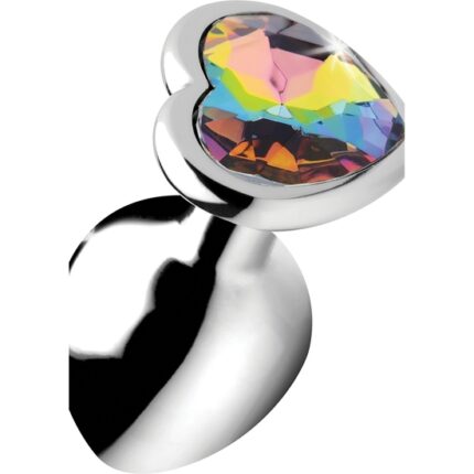 PLUG ANAL CORAZÓN - RAINBOW - MEDIANO - PLATA - 001