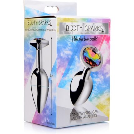 PLUG ANAL GEMA - RAINBOW - MEDIANO - PLATA - 002