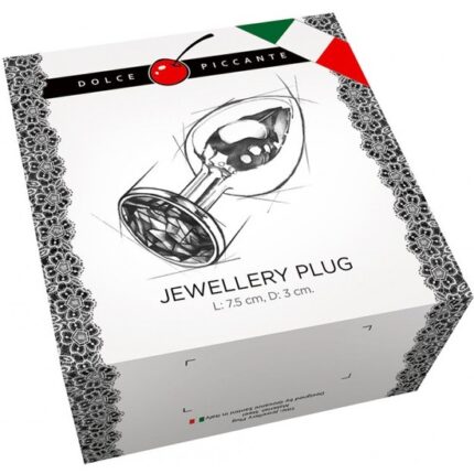 PLUG ANAL JEWELLERY DE SILICONA FUCSIA / DIAMANTE - 002