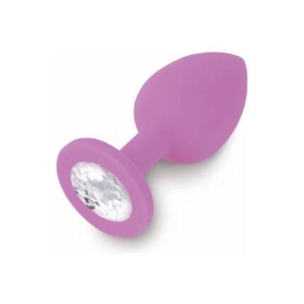 PLUG ANAL JEWELLERY DE SILICONA MORADO / DIAMANTE - 001