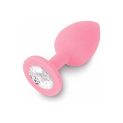 PLUG ANAL JEWELLERY DE SILICONA ROSA / DIAMANTE - 001