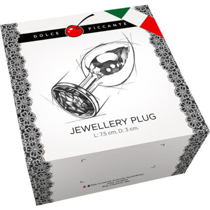 PLUG ANAL JEWELLERY RIBBED PLATA / NARANJA - 002