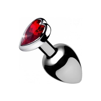 PLUG ANAL MEDIANO CON GEMA - ROJO - 002